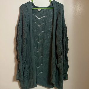mint colored oversized cardigan